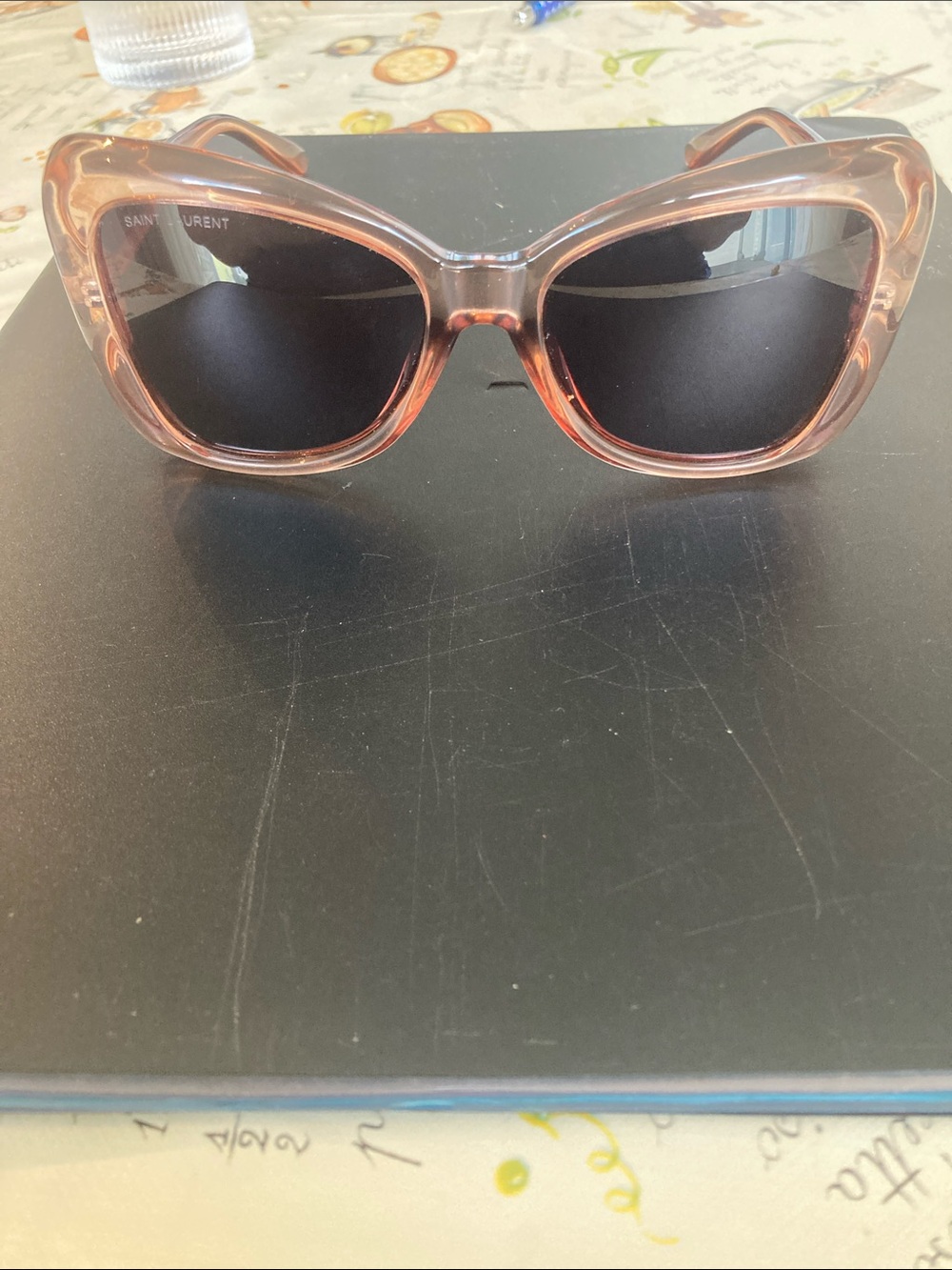 Saint Laurent Translucent nude Rose Cat-Eye Sunglasses rare !